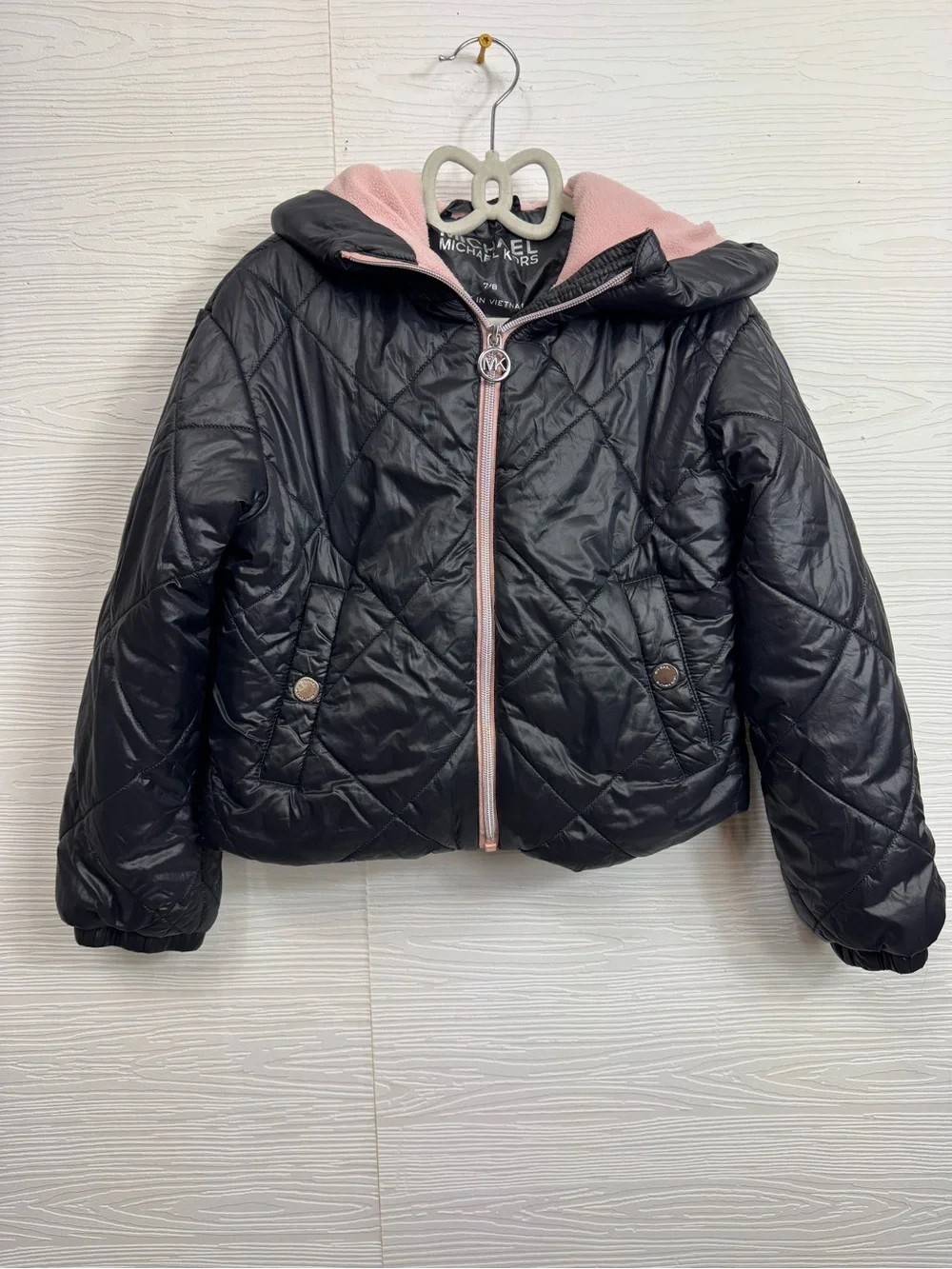 Girls Michael Kors Black Quilted Hooded Puffer Jacket‎ 7/8
